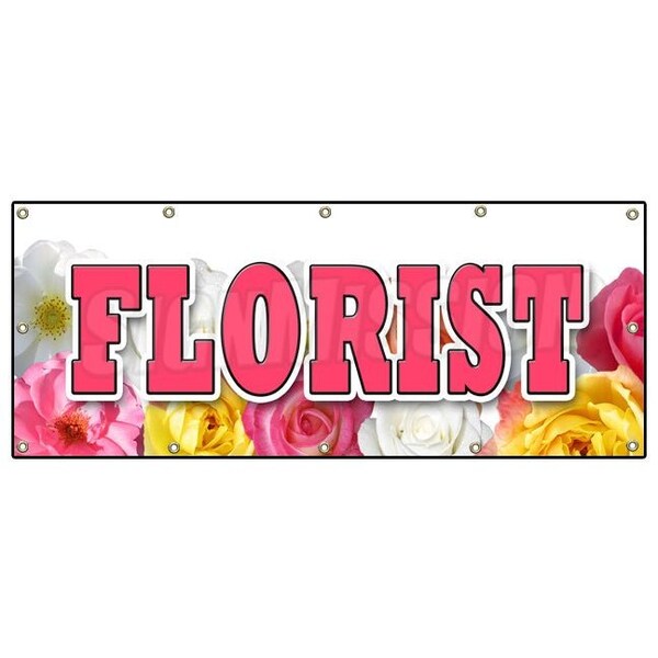 Signmission FLORIST BANNER SIGN rose flower shop arrangements delivery fresh plants B-120 Florist - main